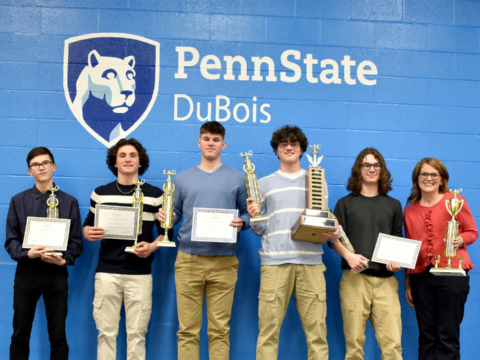 -	The team from Brookville Area, who finished in first place at the 34th annual Senior Scholastic Challenge, hosted at Penn State DuBois.