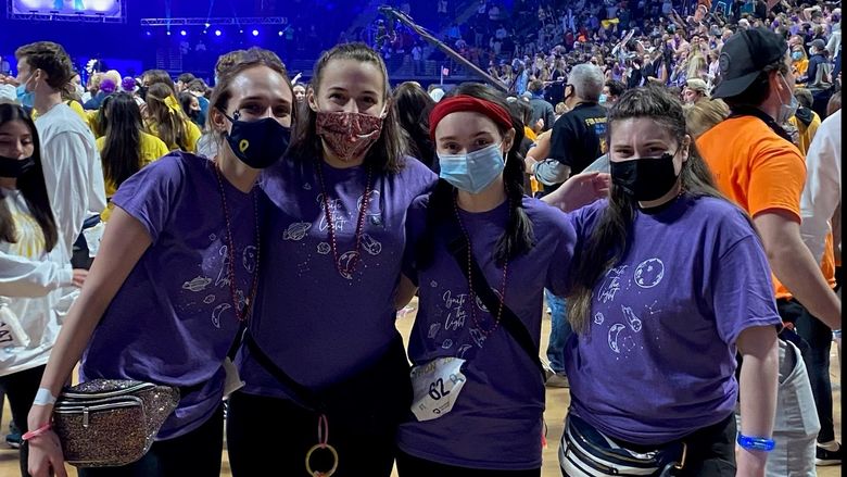 THON Dancers 2022 on the floor at BJC. 