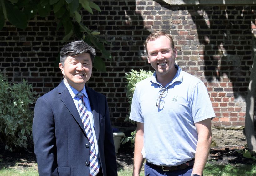 Jungwoo Ryoo, left, chancellor and chief academic officer for Penn State DuBois, and Alex Gasbarre, chief executive officer for Gasbarre Products