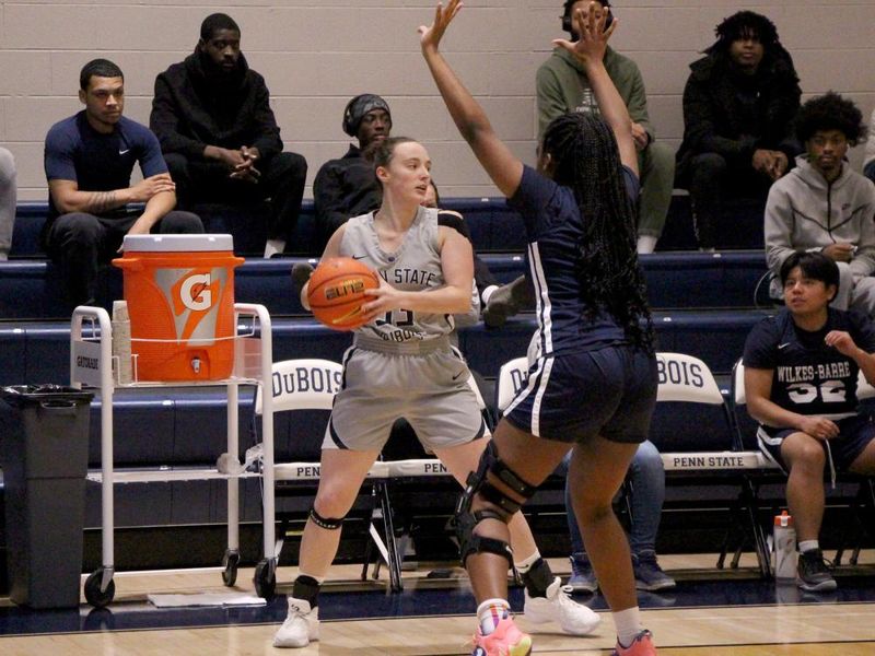 Penn State DuBois senior Tara Leamer looks to make a pass out to a teammate during a recent home game at the PAW Center.