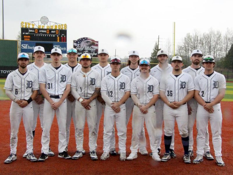 Members of the baseball team at Penn State DuBois that were recognized during senior day ceremonies on April 25. These players are playing their final season at Penn State DuBois as they prepare to graduate or move on to another campus at the end of the semester.