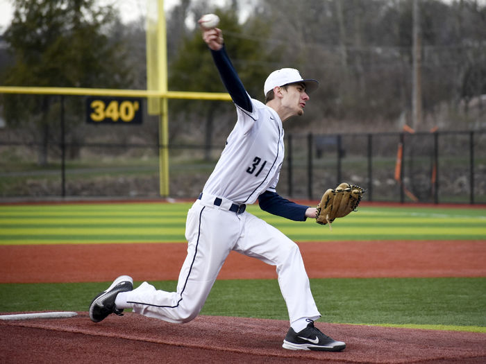 Penn State DuBois junior Taylor Boland delivers a pitch during one of his recent starts for a home game at Showers Field