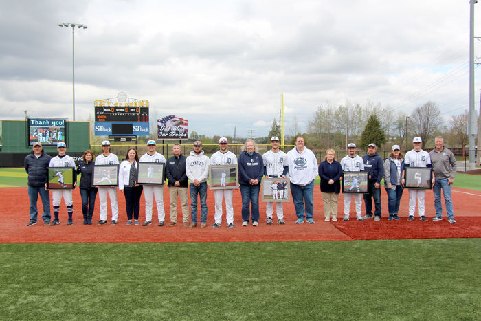 The Penn State DuBois baseball players recognized on senior day at Showers Field