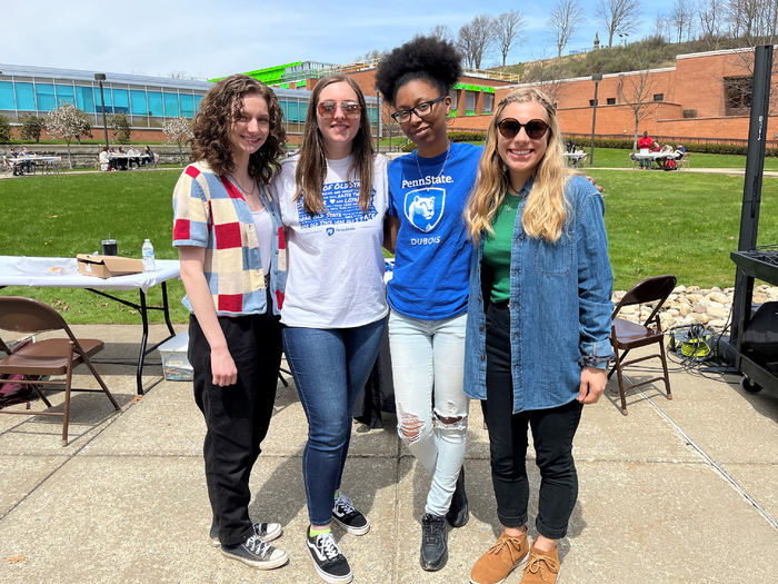 Alicia Bryan, Taylor Charles, Javonnie Glenn, and Larissa James-LaBranche at the 2022 Earth Day Celebration, organized with the Penn State DuBois business society