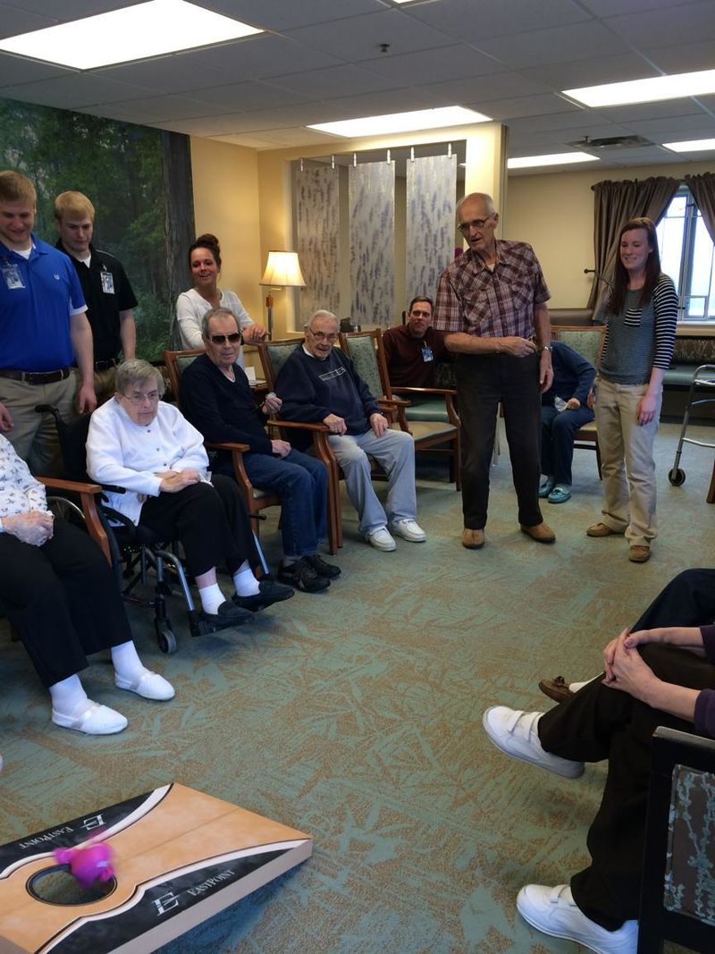 Sophomore OTA students complete a level I psychosocial fieldwork experience at the Christ the King Manor Memory Support Unit.  The basis of the fieldwork is using a multisensory program to engage the clients.