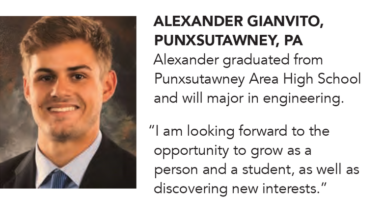 Honors Scholar Cohort 2019 Alexander Gianvito