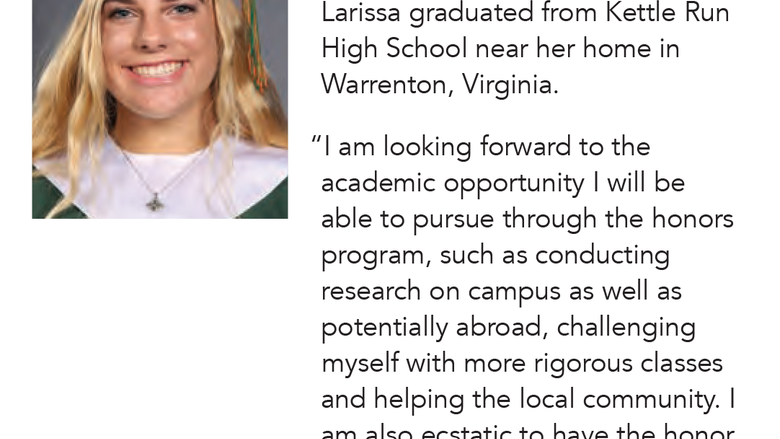 Honors Scholar Cohort 2019 Larissa James-LaBranche