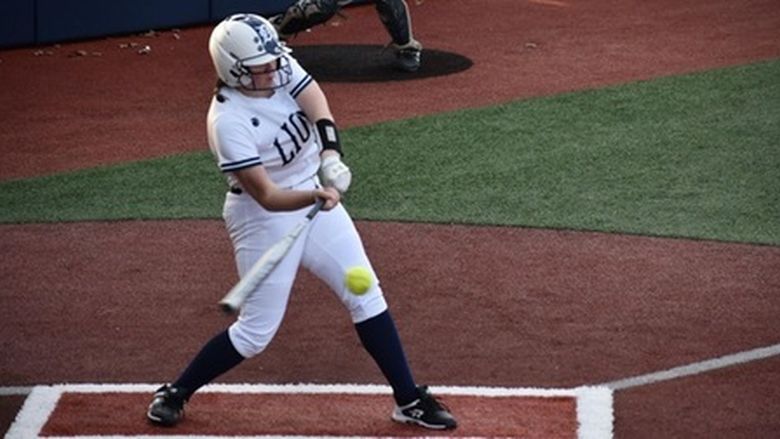 Penn State DuBois softball player at bat