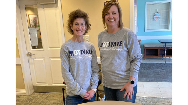 Penn State DuBois occupational therapy assistant faculty LuAnn Delbrugge and Amy Fatula at the recent CarFit event at Windy Hill Village.