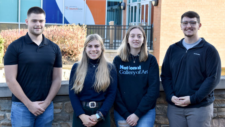 Penn State DuBois Honors Scholars seniors Dylan Treaster, Larissa James-LaBranch, Taylor Charles and Lukas Salvo