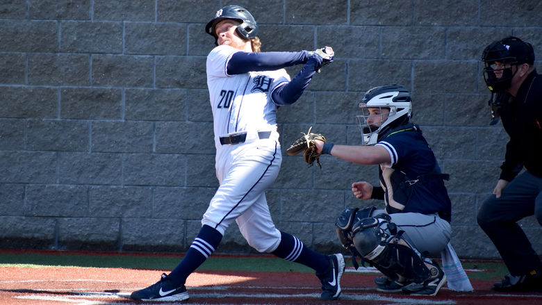 Penn State DuBois senior Tyler Yough completes his swing during an at bat during a recent home game at Showers Field