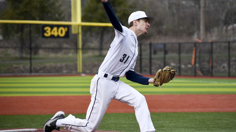 Penn State DuBois junior Taylor Boland delivers a pitch during one of his recent starts for a home game at Showers Field
