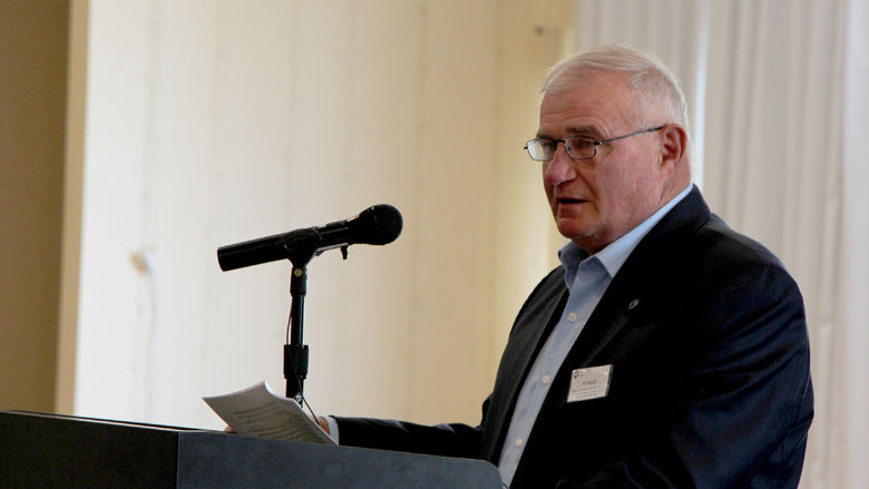 Ed Nasuti speaking during the 2022-23 scholarship luncheon