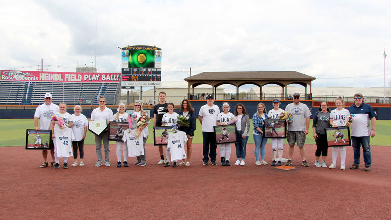 The Penn State DuBois softball players recognized on senior day at Heindl Field