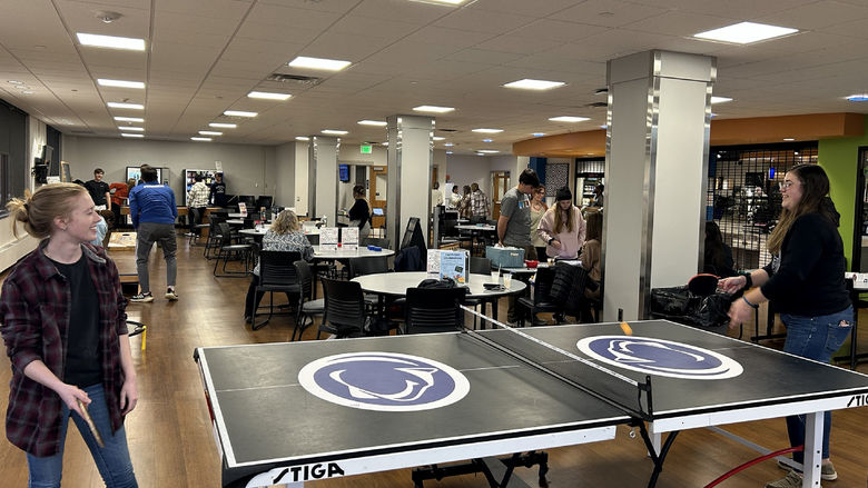 Students enjoying fun times during one of the many events that takes place during the academic year in the student union