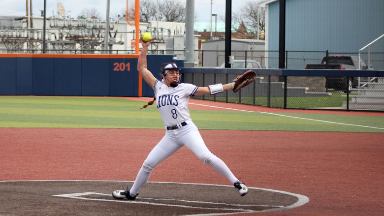 Penn State DuBois freshman Caitlyn Watson delivers a pitch home during a recent home game at Heindl Field in DuBois