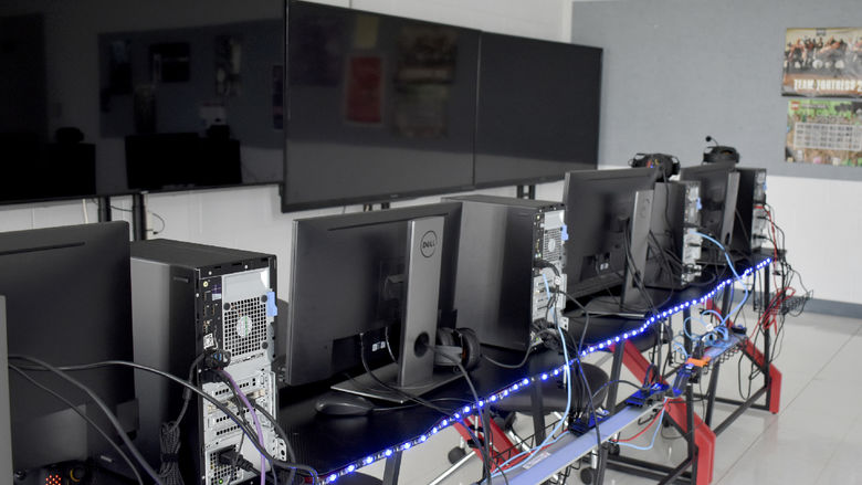 Some of the equipment in the esports room at Penn State DuBois that will be utilized during the upcoming Video Game Day on campus.