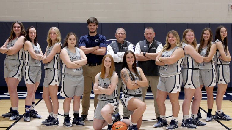 The Lady Lion basketball team at Penn State DuBois.