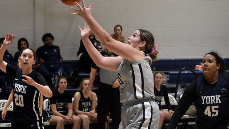 Penn State DuBois freshman forward Natalie Bowser gathers in a rebound during a recent contest at the PAW Center, on the campus of Penn State DuBois.