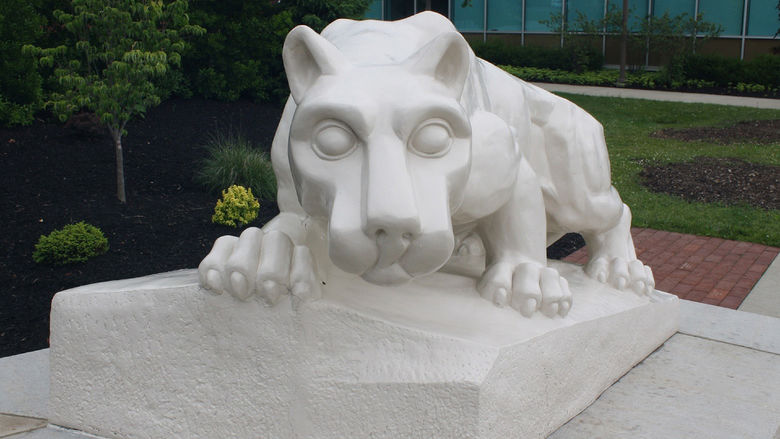 Nittany Lion shrine on the campus of Penn State DuBois