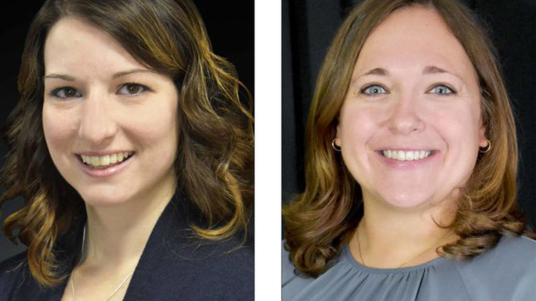 Side-by-side portraits of two people