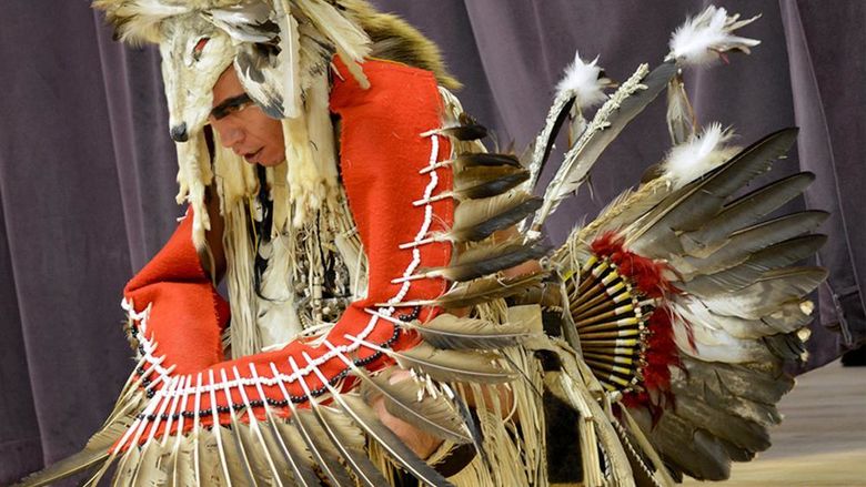 A member of the Piscataway Nation Singers & Dancers during a performance. The group will perform in Hiller Auditorium, on the Penn State DuBois campus, on Tuesday, Nov. 12.