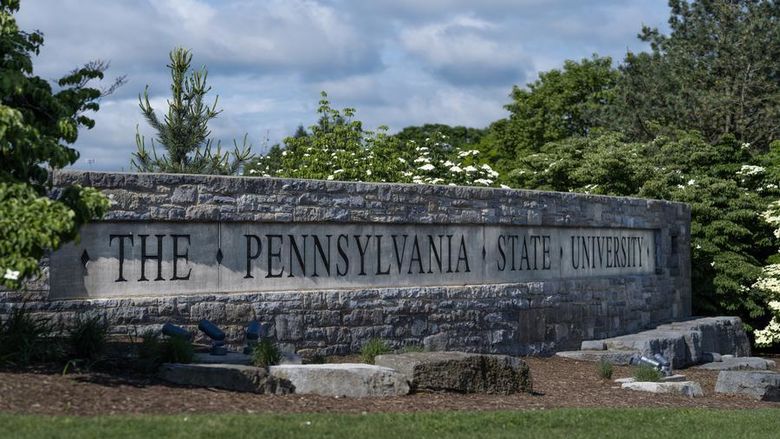 Stone sign that says The Pennsylvania State University 