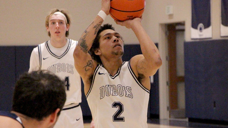 Penn State DuBois junior forward Ashton Fortson gets ready to release a free throw during a recent home game at the PAW Center.