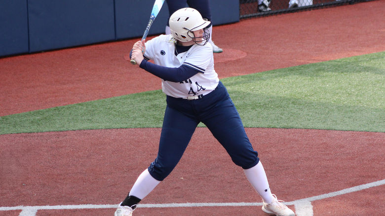 Penn State DuBois sophomore Natalie Bowser watches a pitch come in during a home game last season at Heindl Field in DuBois.