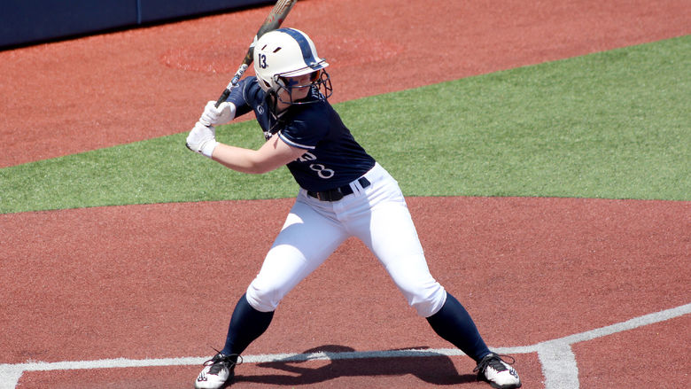 Penn State DuBois sophomore Kamryn Mactavish prepares to start her swing during a home game last year at Heindl Field in DuBois.