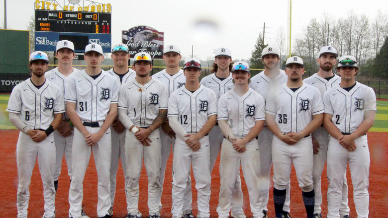 Members of the baseball team at Penn State DuBois that were recognized during senior day ceremonies on April 25. These players are playing their final season at Penn State DuBois as they prepare to graduate or move on to another campus at the end of the semester.