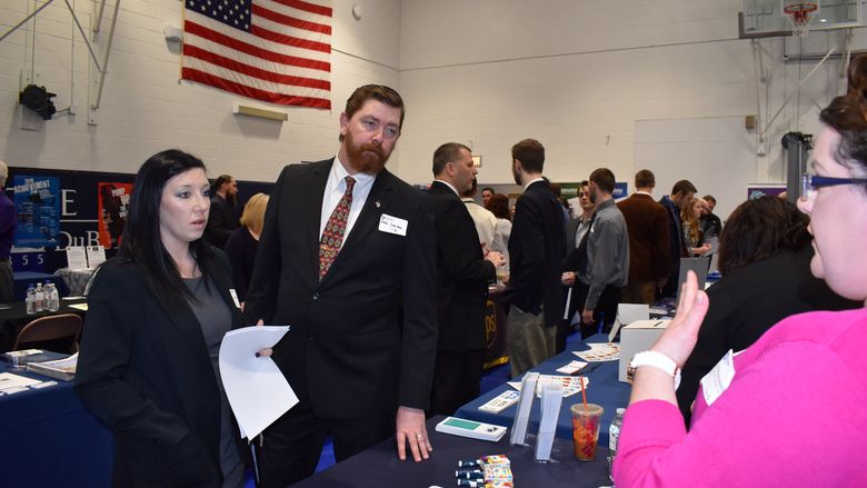 Students met directly with employers at the Penn State DuBois career fair. 