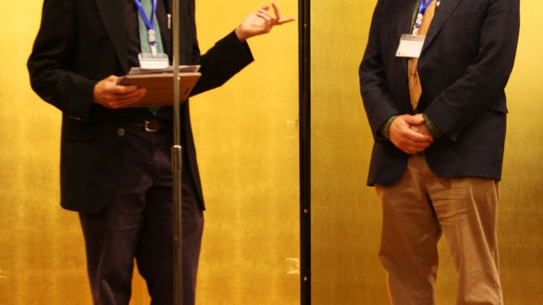 Richard Kopley is presented with his award in Kyoto, Japan.