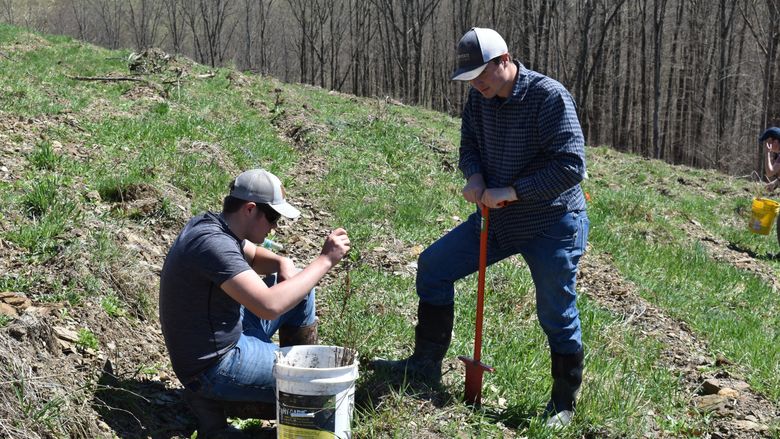 Students Bryant Miloser, left, and Eli Depauli. 