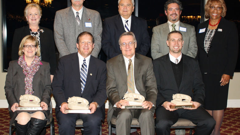2012 Award Recipients: (Front) Carrie Wood, David Spigelmyer, Stephen Johnson, and Aaron Beatty, (Back) Lois Richards, Rawley Cogan, Ross Donahue, Brian Elias, and Anita McDonald