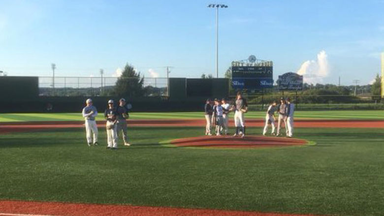 The baseball team's first practice