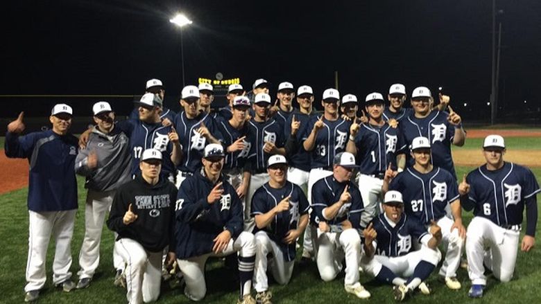 on field photo after winning championship baseball