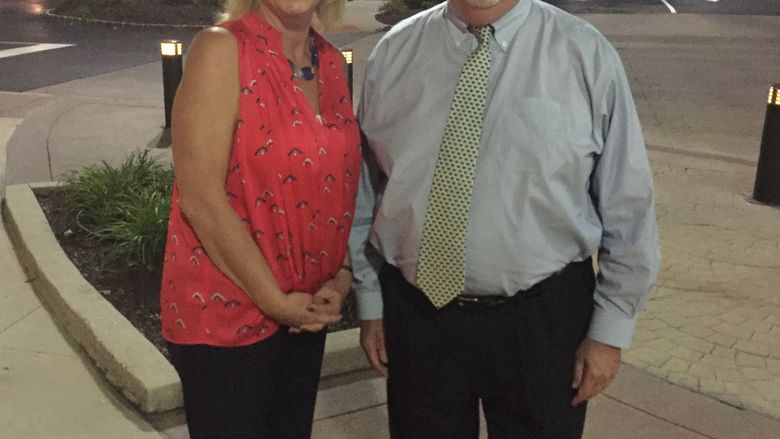 Christine Beretsel with Chancellor M. Scott McBride. 