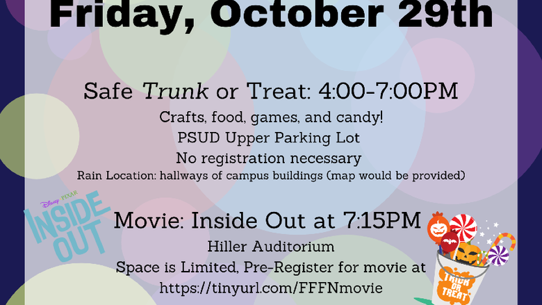 Fall Family Fun Night will be held Oct. 29. 