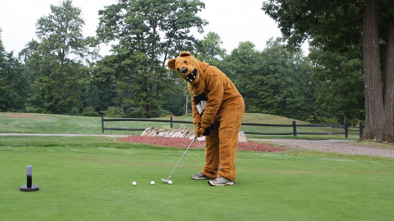 The Nittany Lion on the golf course. 