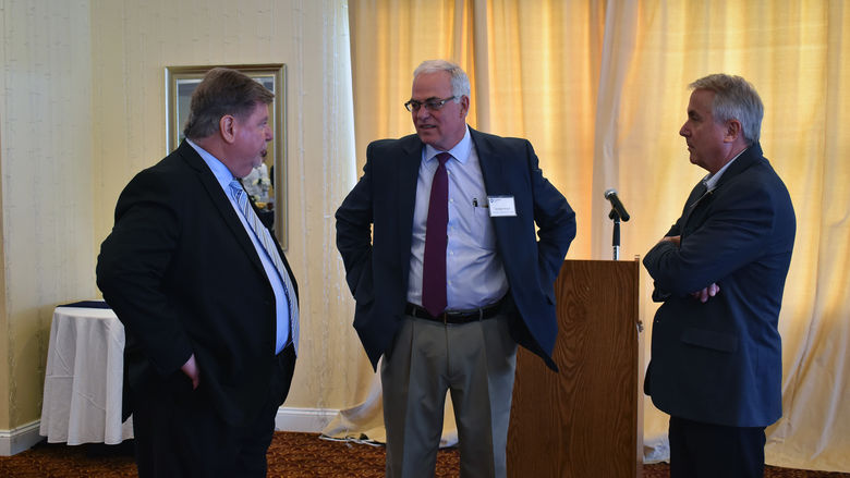 Chancellor McBride speaking with donors
