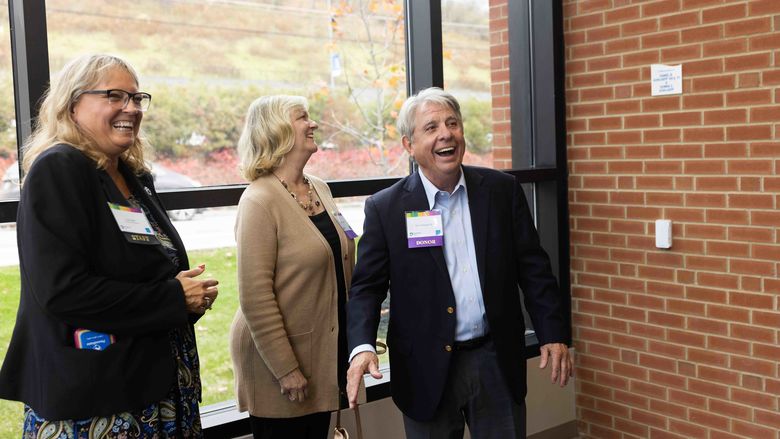 Jean Wolf with donors of the PAW Center