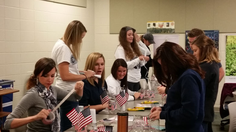 In OT 109, as part of service and advocacy, students participate in the OT Global Day of Service.  In Fall 2016, the students prepared Veteran appreciation gifts that were distributed to area nursing homes.