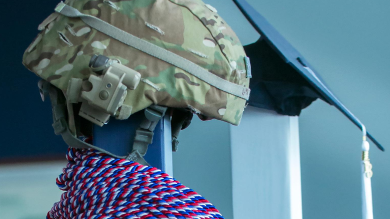 Military helmet and honor cords