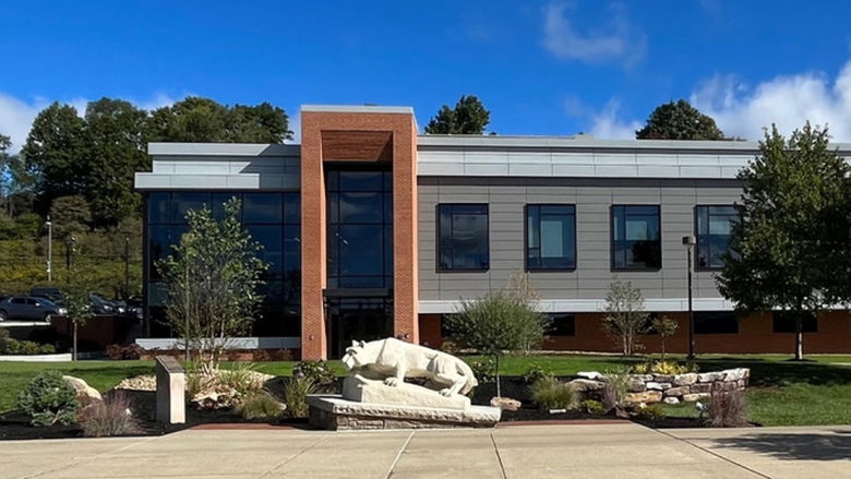 PAW Center with Nittany Lion