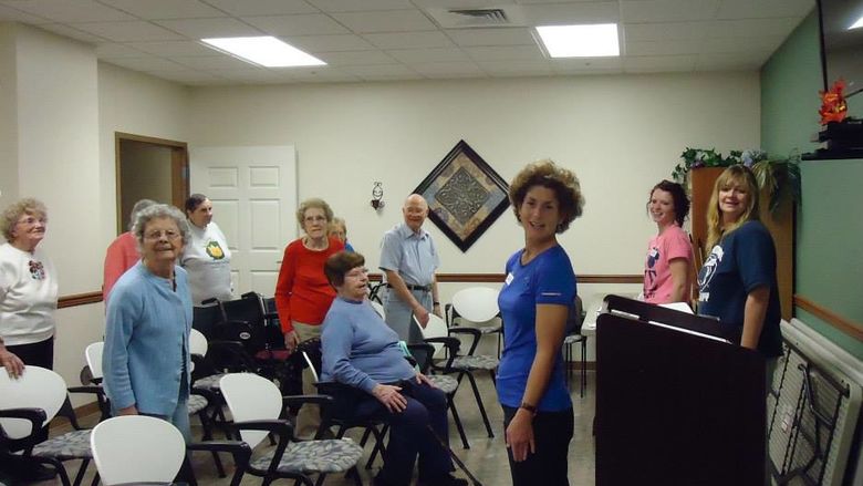 In OT 107 students complete a weekly fall prevention service learning program with community dwelling seniors.
