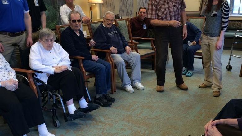 Sophomore OTA students complete a level I psychosocial fieldwork experience at the Christ the King Manor Memory Support Unit.  The basis of the fieldwork is using a multisensory program to engage the clients.