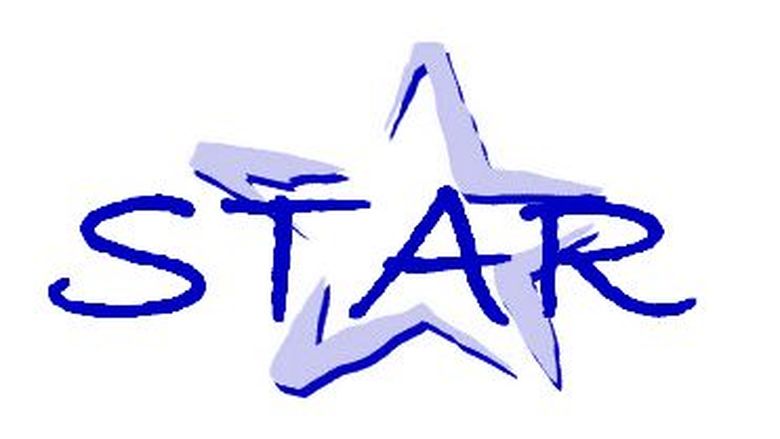  Logo of STAR, Purple star with the words STAR in the center