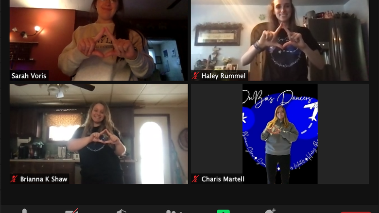 Penn State DuBois THON Dancers for 2021 during the virtual THON event. 