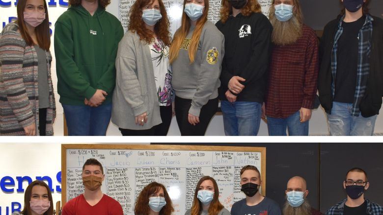 A before and after look at participants in the Penn State DuBois THON Hair Auction for 2022. 
